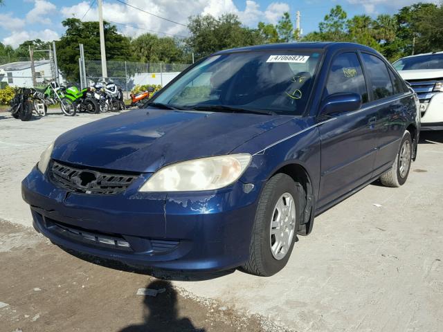 1HGES267X4L011299 - 2004 HONDA CIVIC EX BLUE photo 2