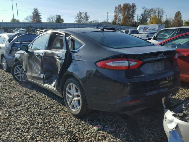 3FA6P0H79GR346331 - 2016 FORD FUSION SE BLACK photo 3