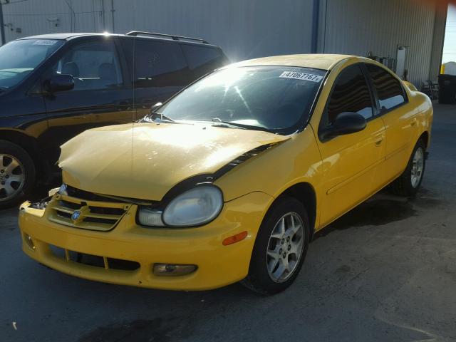 1B3ES56C62D642167 - 2002 DODGE NEON ES YELLOW photo 2