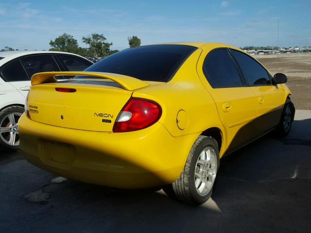 1B3ES56C62D642167 - 2002 DODGE NEON ES YELLOW photo 4