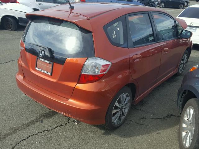 JHMGE8G55CC020598 - 2012 HONDA FIT SPORT ORANGE photo 4