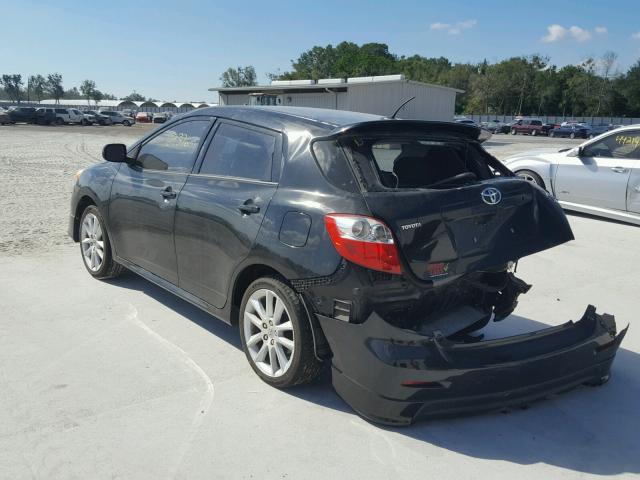 2T1GE40E79C003449 - 2009 TOYOTA COROLLA MA BLACK photo 3