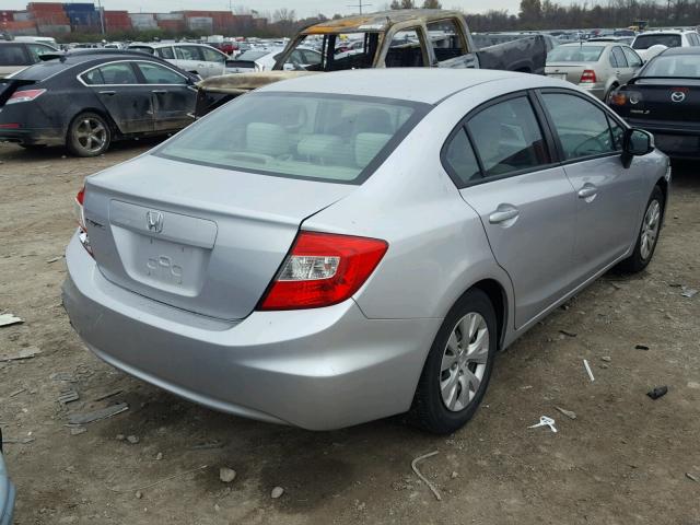 19XFB2F58CE066276 - 2012 HONDA CIVIC LX SILVER photo 4