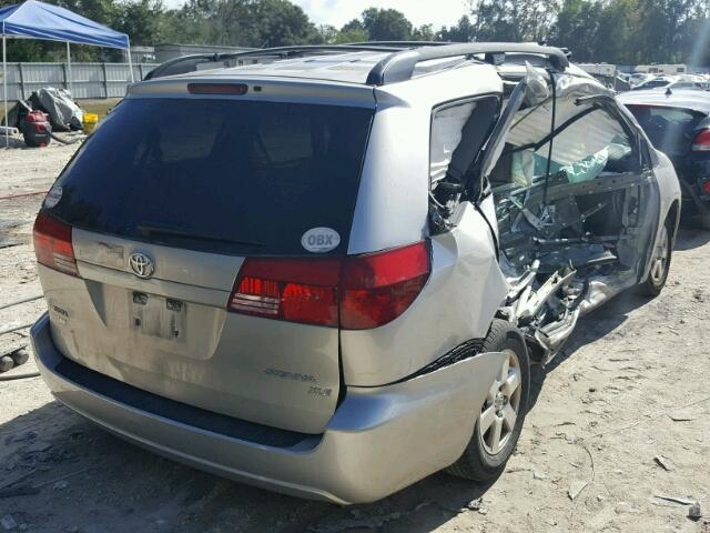 5TDZA22C14S218927 - 2004 TOYOTA SIENNA XLE SILVER photo 4