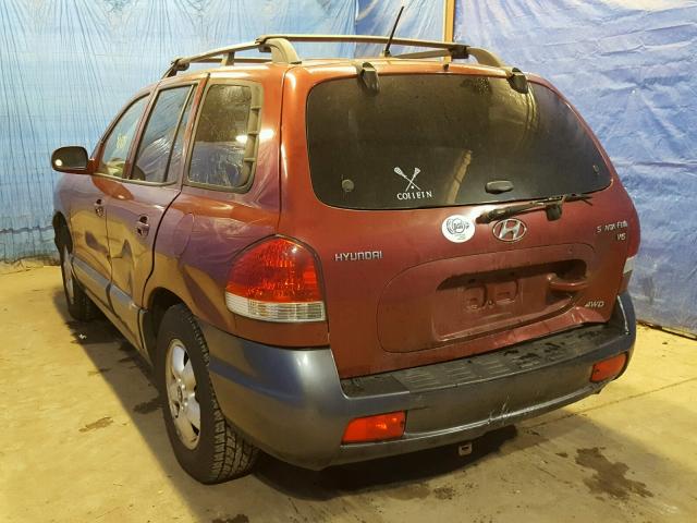 KM8SC73D65U012866 - 2005 HYUNDAI SANTA FE G BURGUNDY photo 3