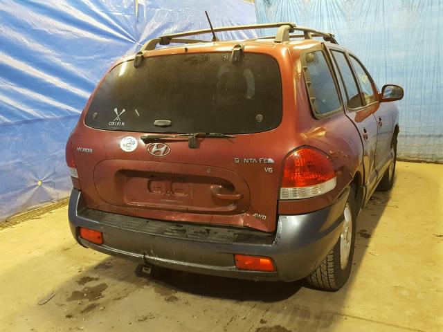 KM8SC73D65U012866 - 2005 HYUNDAI SANTA FE G BURGUNDY photo 4