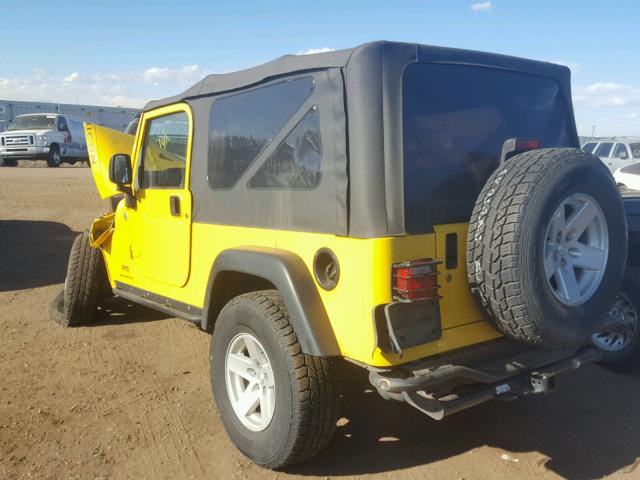 1J4FA64S76P748017 - 2006 JEEP WRANGLER / YELLOW photo 3