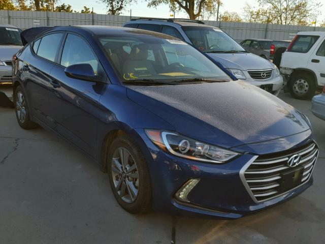 5NPD84LF3HH071371 - 2017 HYUNDAI ELANTRA SE BLUE photo 1