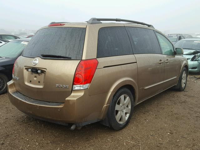 5N1BV28U84N350395 - 2004 NISSAN QUEST S GOLD photo 4