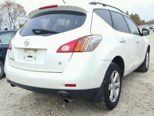 JN8AZ18U39W030177 - 2009 NISSAN MURANO WHITE photo 4