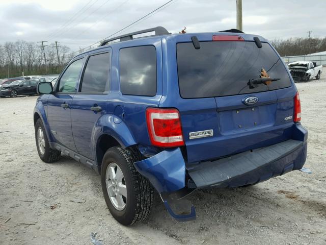 1FMCU93Z28KA08175 - 2008 FORD ESCAPE XLT BLUE photo 3