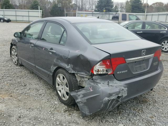 2HGFA16529H369355 - 2009 HONDA CIVIC LX GRAY photo 3