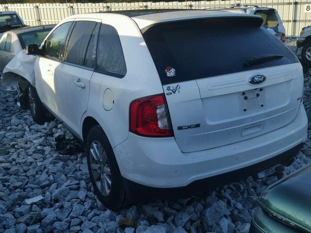 2FMDK3JC2DBA56673 - 2013 FORD EDGE SEL WHITE photo 3