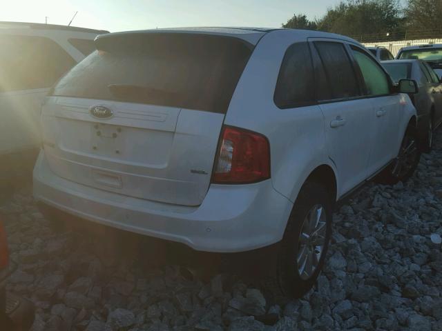 2FMDK3JC2DBA56673 - 2013 FORD EDGE SEL WHITE photo 4