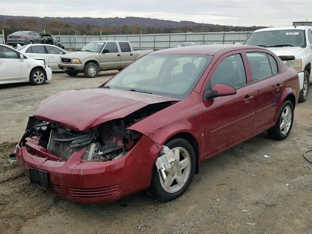 1G1AT58H697191214 - 2009 CHEVROLET COBALT LT BURGUNDY photo 2