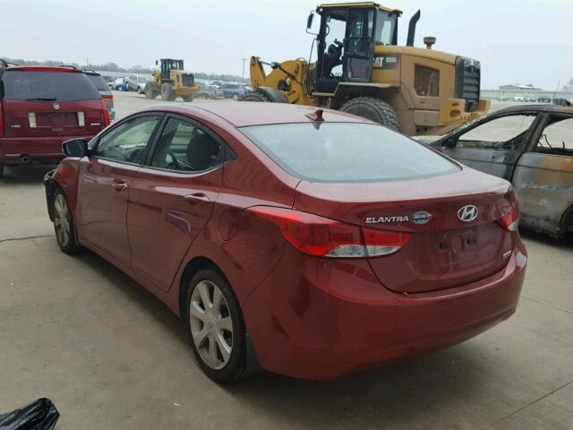 KMHDH4AE0CU392854 - 2012 HYUNDAI ELANTRA GL RED photo 3