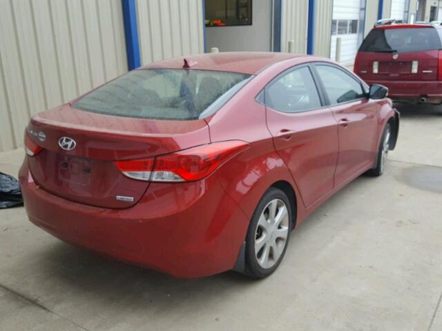 KMHDH4AE0CU392854 - 2012 HYUNDAI ELANTRA GL RED photo 4