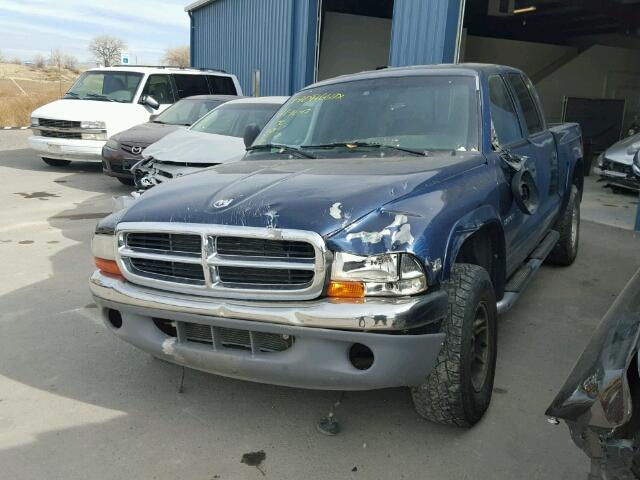 1B7GG2AN5YS751580 - 2000 DODGE DAKOTA QUA BLUE photo 2