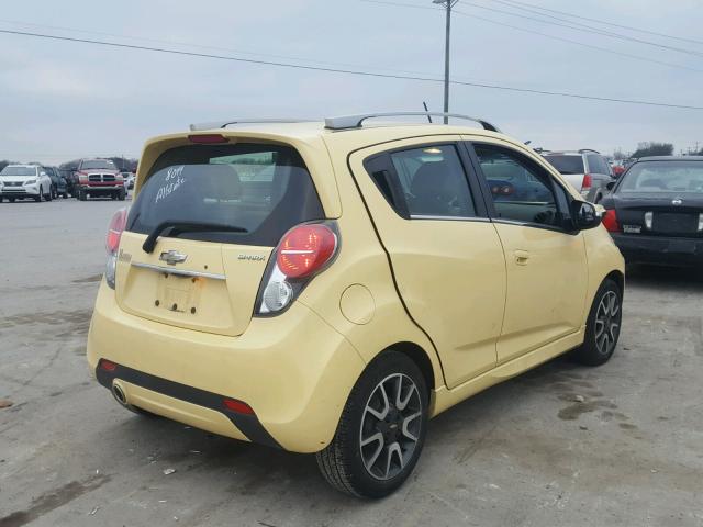 KL8CF6S97EC422257 - 2014 CHEVROLET SPARK 2LT YELLOW photo 4