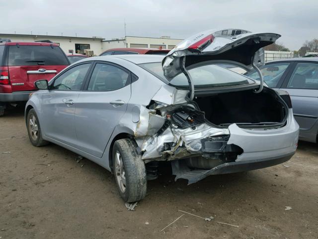 5NPDH4AE3EH508825 - 2014 HYUNDAI ELANTRA SE SILVER photo 3