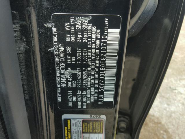 5XYZU3LB0EG210710 - 2014 HYUNDAI SANTA FE S 黑色 照片 10