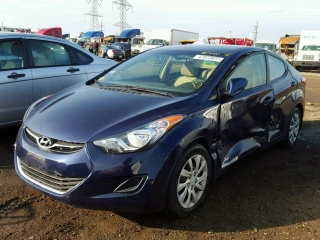 5NPDH4AE8DH201018 - 2013 HYUNDAI ELANTRA GL BLUE photo 2