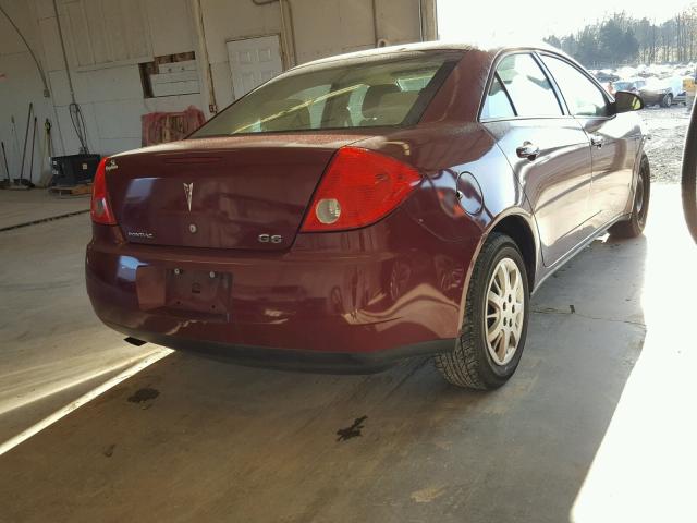 1G2ZF57B084157370 - 2008 PONTIAC G6 VALUE L MAROON photo 4