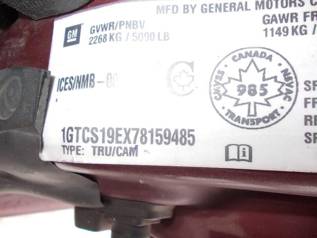 1GTCS19EX78159485 - 2007 GMC CANYON BURGUNDY photo 9