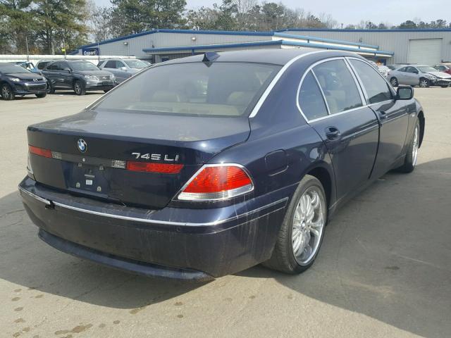 WBAGN634X4DS49953 - 2004 BMW 745 LI BLUE photo 4