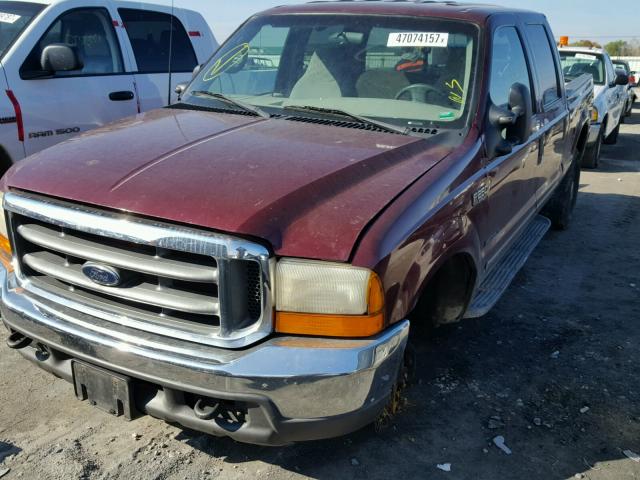 1FTNW21F6YEA98081 - 2000 FORD F250 SUPER BURGUNDY photo 2