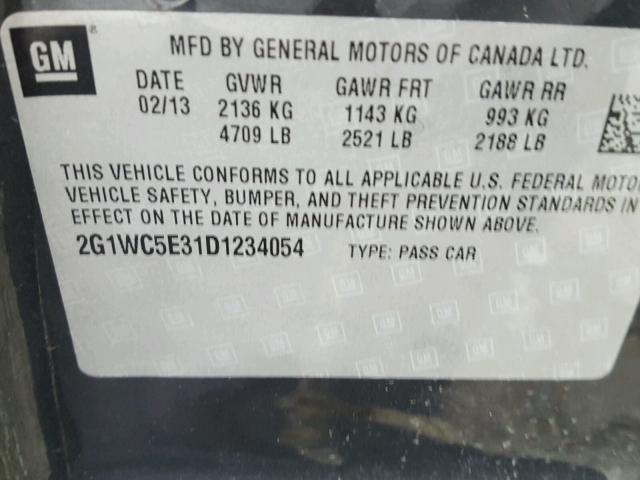 2G1WC5E31D1234054 - 2013 CHEVROLET IMPALA LTZ GRAY photo 10