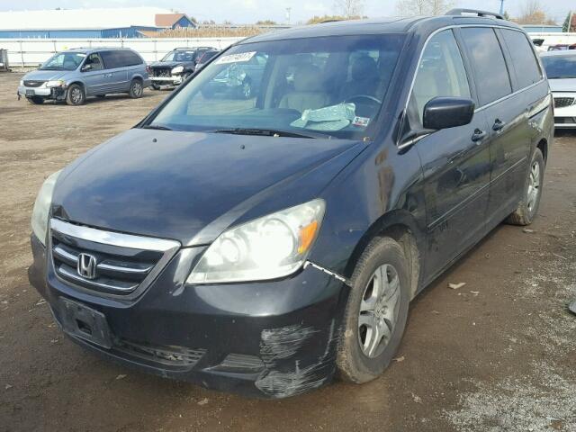 5FNRL38707B038647 - 2007 HONDA ODYSSEY EX BLACK photo 2