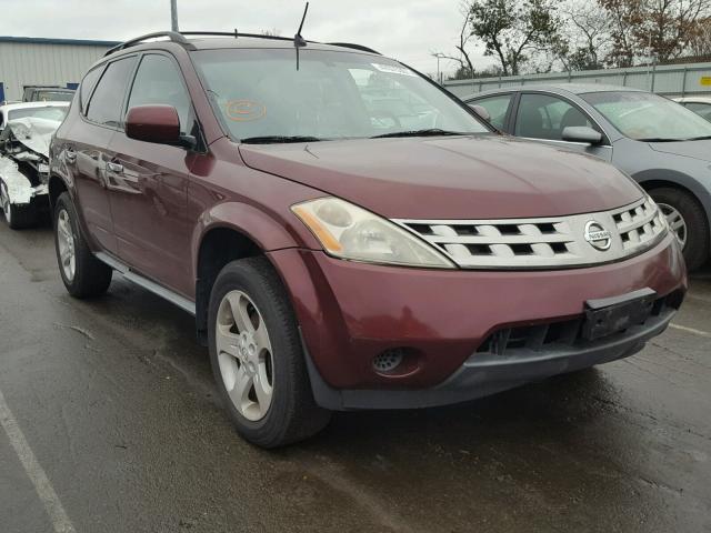 JN8AZ08T35W324545 - 2005 NISSAN MURANO SL BURGUNDY photo 1