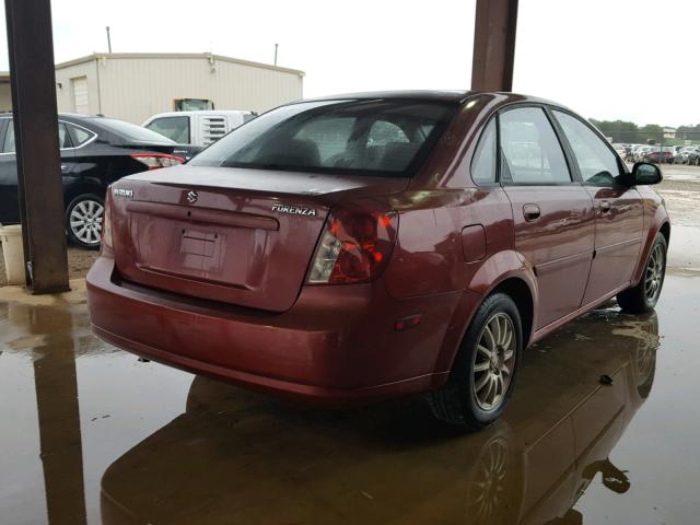 KL5JD56ZX5K116786 - 2005 SUZUKI FORENZA S MAROON photo 4