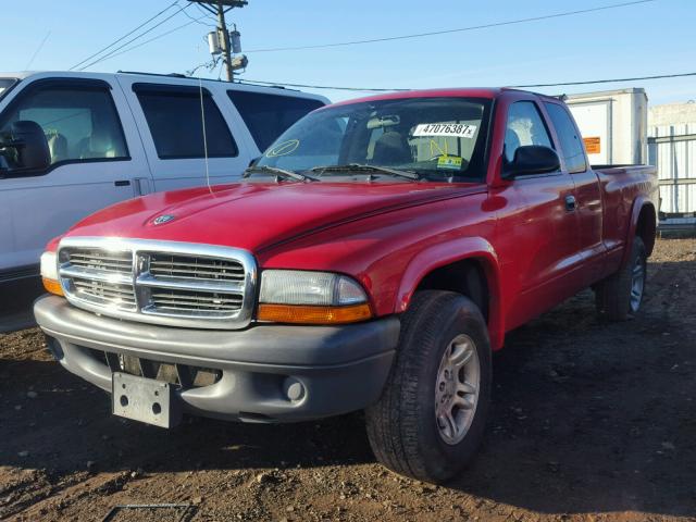 1D7HG12K94S557895 - 2004 DODGE DAKOTA SXT RED photo 2