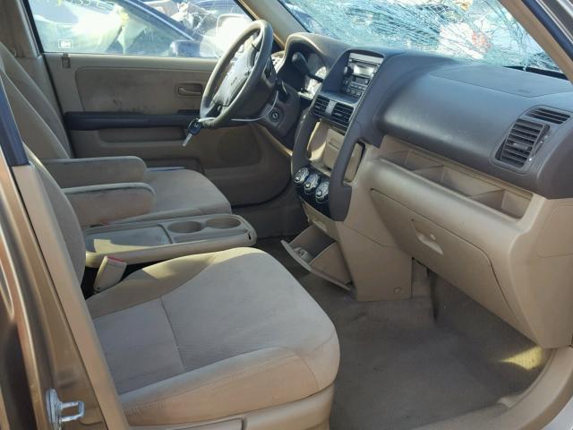 JHLRD78835C033629 - 2005 HONDA CR-V EX ოქროსფერი ფოტო 5