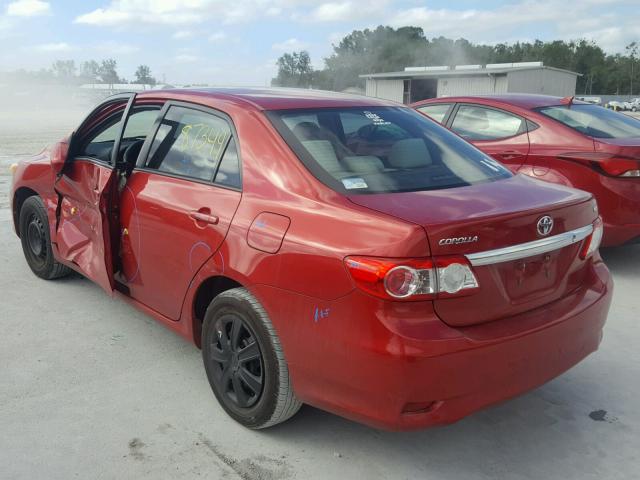 2T1BU4EE0BC729844 - 2011 TOYOTA COROLLA BA RED photo 3