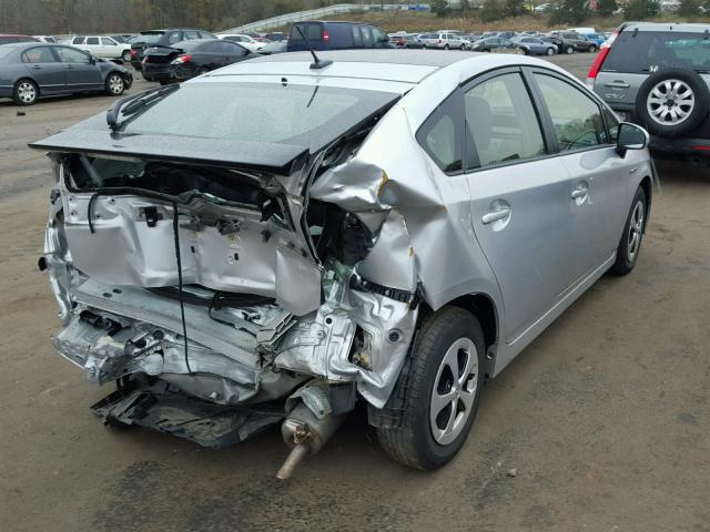 JTDKN3DU6D1635474 - 2013 TOYOTA PRIUS SILVER photo 4