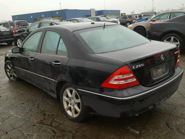 WDBRF92H97F872423 - 2007 MERCEDES-BENZ C 280 4MAT BLACK photo 3