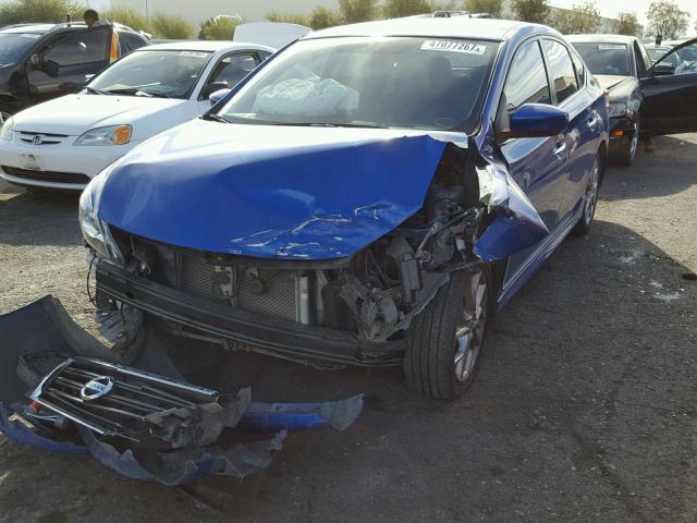 3N1AB7AP5EL620570 - 2014 NISSAN SENTRA S BLUE photo 2