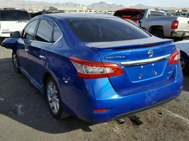 3N1AB7AP5EL620570 - 2014 NISSAN SENTRA S BLUE photo 3