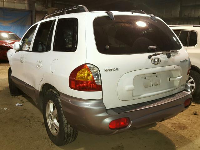 KM8SC83DX1U011476 - 2001 HYUNDAI SANTA FE G WHITE photo 3