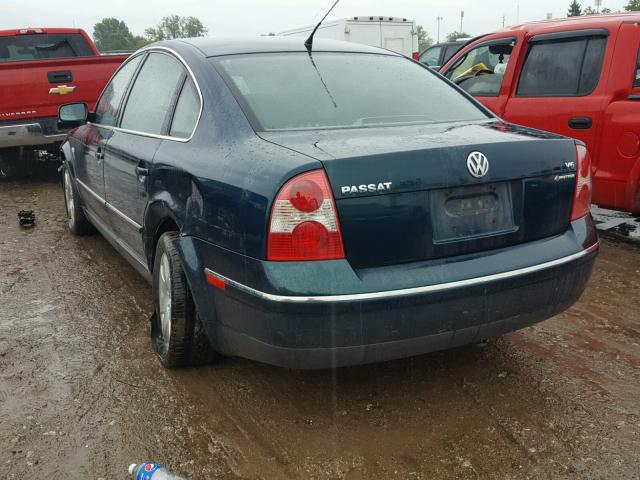 WVWTH63B01E123887 - 2001 VOLKSWAGEN PASSAT GLX 绿色 照片 3