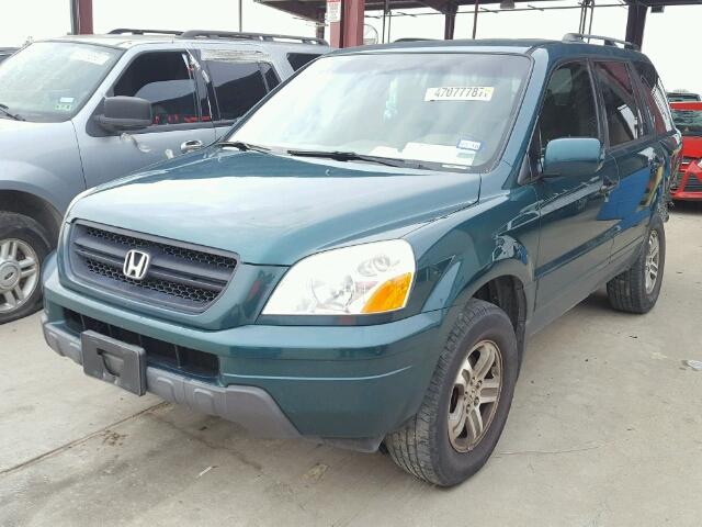 2HKYF18593H577835 - 2003 HONDA PILOT EXL GREEN photo 2