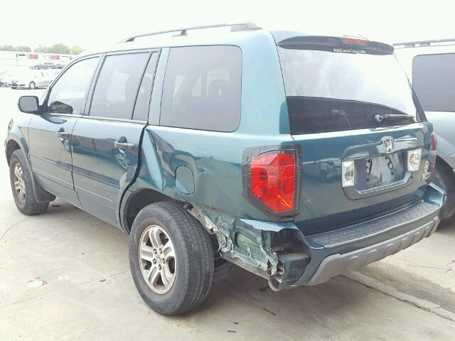 2HKYF18593H577835 - 2003 HONDA PILOT EXL GREEN photo 3