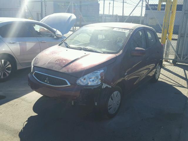 ML32A3HJ0HH011925 - 2017 MITSUBISHI MIRAGE ES BURGUNDY photo 2