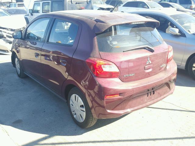 ML32A3HJ0HH011925 - 2017 MITSUBISHI MIRAGE ES BURGUNDY photo 3