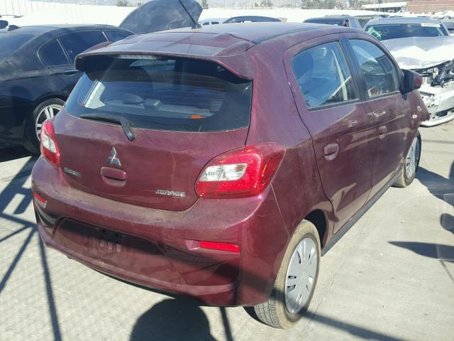 ML32A3HJ0HH011925 - 2017 MITSUBISHI MIRAGE ES BURGUNDY photo 4