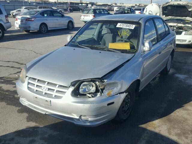 KMHCG45C33U457218 - 2003 HYUNDAI ACCENT GL SILVER photo 2