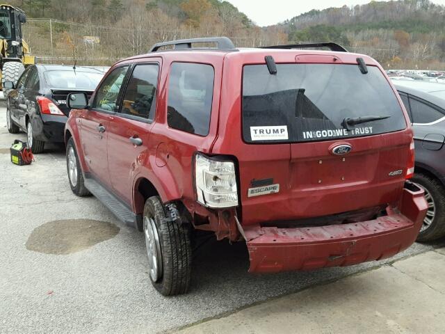 1FMCU93148KC82102 - 2008 FORD ESCAPE XLT MAROON photo 3